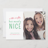 ちょっとした悪ふざけと優しさが楽しめるモダンな写真のホリデーカード シーズンカード (正面)