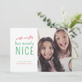 ちょっとした悪ふざけと優しさが楽しめるモダンな写真のホリデーカード シーズンカード (スタンド正面)