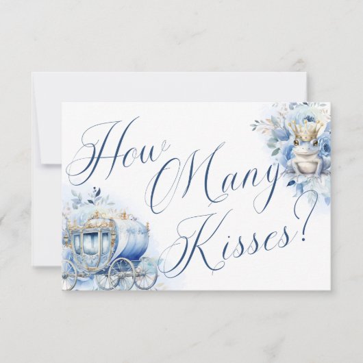 ちょっとした王子様のロイヤルブルーのシャワーのキス 招待状 (正面)