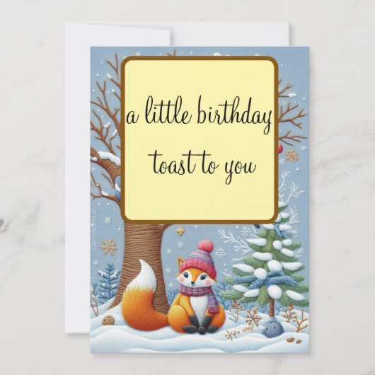 ちょっとした誕生日のお祝い - チャーミングな冬のカード 招待状 (正面)