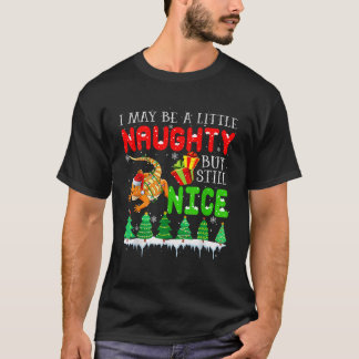 ちょっとだけナウティだけどいい子なクリスマスヒゲ男 Tシャツ