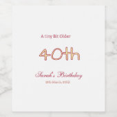 ちょっとだけ大人になった40歳の誕生日 イエロー マロン 太字 n ワインラベル (シングルラベル)