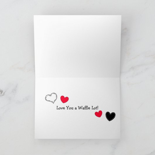 ちょっとの冗談でワッフル大好き カード (内部)