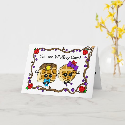 ちょっとの冗談でワッフル大好き カード (黄色い花)