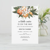 ちょっとの間にかわいい赤ちゃんがやってくる 現代のベイビーシャワー 招待状 (スタンド正面)