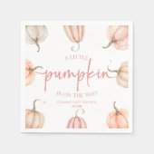 ちょっとカボチャが来たぞ!ベビーシャワー スタンダードカクテルナプキン (正面)