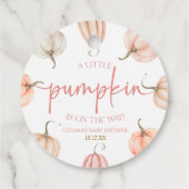 ちょっとカボチャが来たぞ!ベビーシャワー フェイバータグ (裏面)