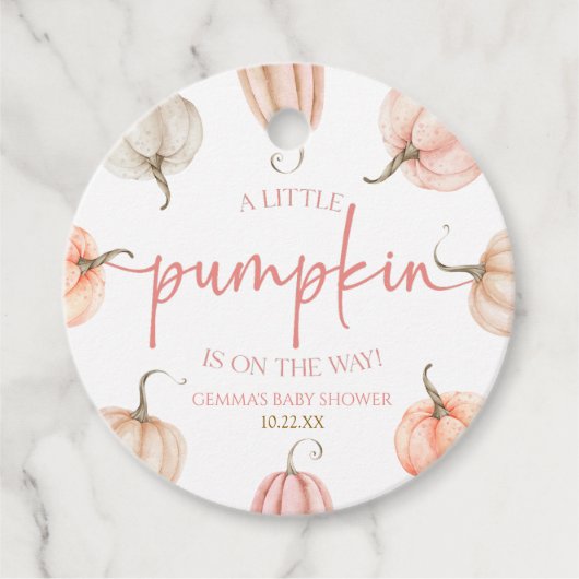 ちょっとカボチャが来たぞ!ベビーシャワー フェイバータグ (正面)