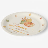 ちょっとカボチャが来たぞ！ベビーシャワー ペーパープレート (アングル)