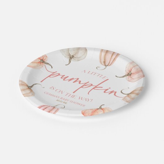 ちょっとカボチャが来たぞ!ベビーシャワー ペーパープレート (アングル)