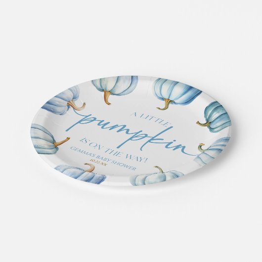 ちょっとカボチャが来たぞ!ベビーシャワー ペーパープレート (アングル)
