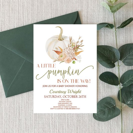 ちょっとカボチャが来たぞ!ベビーシャワー 招待状