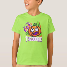 ちょっとスプーキーなカボチャ - グリーンのカスタムTシャツ Tシャツ