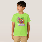 ちょっとスプーキーなカボチャ - グリーンのカスタムTシャツ Tシャツ (正面フル)