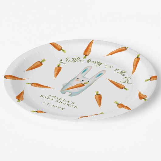 ちょっとバニーが行く!赤ちゃんシャワー ペーパープレート (アングル)