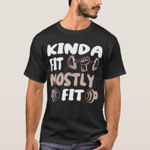 ちょっとフィットしてほとんど太っている フィットネス おもしろ グィム トレーニングTシャツ Tシャツ