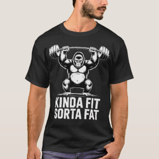 ちょっとフィットちょっと太めのジムゴリラ達の面白いトレーニング Tシャツ