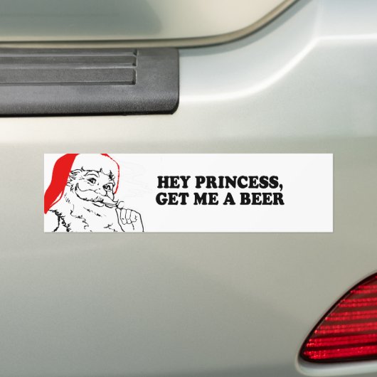 ちょっとプリンセス-私にビールTシャツを得て下さい バンパーステッカー (車上)