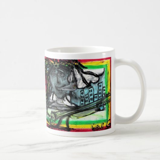 "ちょっとリーバイズGlassrock著月曜日"の油のパステル コーヒーマグカップ (右)