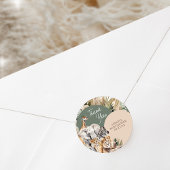 ちょっとワイルドなサファリ動物ベイビーシャワー ラウンドシール