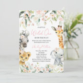 ちょっとワイルドなプリンセス ジャングル ベイビー シャワー 招待状 (スタンド正面)