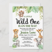 ちょっとワイルドな赤ちゃんのシャワーパーティー 招待状 (正面)