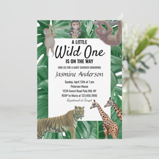 ちょっと乱暴な奴が来る |かわいい赤ちゃんシャワー 招待状 (スタンド正面)