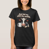 ちょっと休ませて。面白い牛のコーヒー Tシャツ (正面)