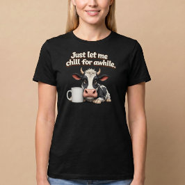 ちょっと休ませて。面白い牛のコーヒー Tシャツ