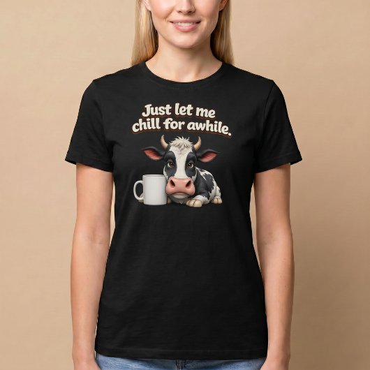 ちょっと休ませて。面白い牛のコーヒー Tシャツ