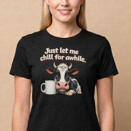 ちょっと休ませて。面白い牛のコーヒー Tシャツ