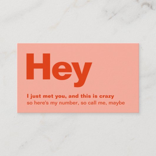 ちょっと会ったばかりよ |赤いピンクのデートすること 名刺 (正面)