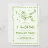 ちょっと大人なグリーンのお誕生日パーティー 招待状 (正面)