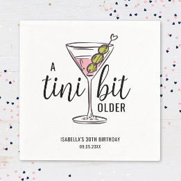 ちょっと大人になったお誕生日おめでとう マティーニのイラスト入り スタンダードカクテルナプキン