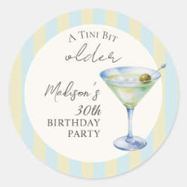 ちょっと大人になったマティーニカクテル誕生日パーティー ラウンドシール