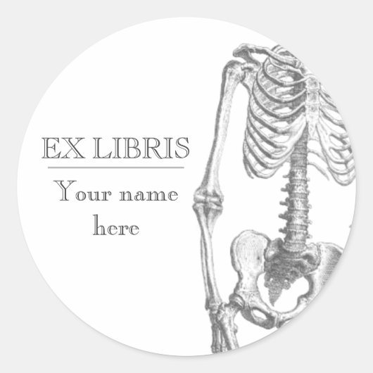 ちょっと女の子のヴィンテージの骨組蔵書票 ラウンドシール (正面)