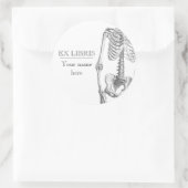 ちょっと女の子のヴィンテージの骨組蔵書票 ラウンドシール (バッグ)