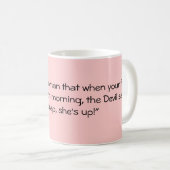 ちょっと女性が…あって下さい コーヒーマグカップ (正面右)