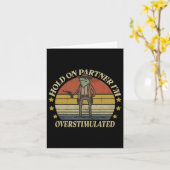 ちょっと待ってよ、パートナー、俺は過剰刺激状態のカウボーイ・フロッグ ヴィンテ カード (黄色い花)