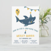 ちょっと待って下さいサメ誕生日パーティー 招待状 (スタンド正面)