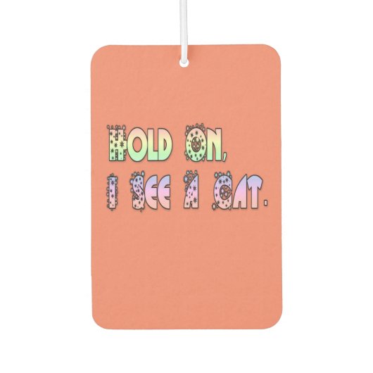 ちょっと待って猫が見えるおもしろい猫好き カーエアーフレッシュナー (正面)