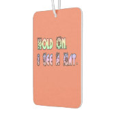 ちょっと待って猫が見えるおもしろい猫好き カーエアーフレッシュナー (左)