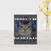 ちょっと待って、俺は最強の猫だよ 面白い猫のミーム メンズ レディース キッズ カード (黄色い花)