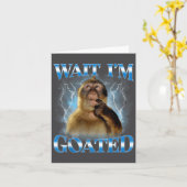 ちょっと待って、俺めっちゃ笑える猿のミーム脳腐ってる カード (黄色い花)