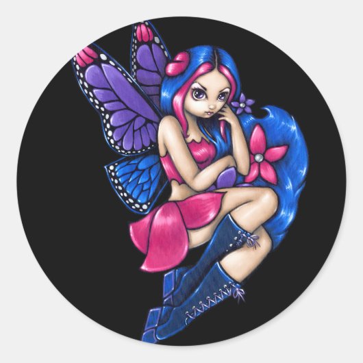 「ちょっと恥ずかしがり屋」ステッカー ラウンドシール (正面)