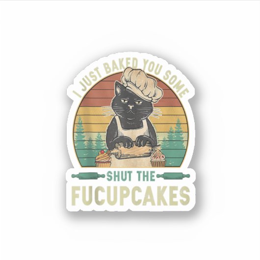 ちょっと焼いたお前にフックケーキヴィンテージを閉めたんだ シール (正面)