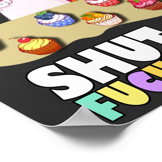 ちょっと焼いたお前にフーカップケーキのTシャツを ポスター (角)