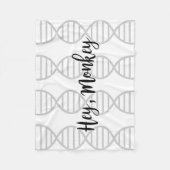 ちょっと猿、二重螺旋 フリースブランケット (正面)