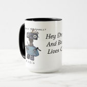 ちょっと男およびぶんぶん言う音のコーヒー・マグ マグカップ (正面左)