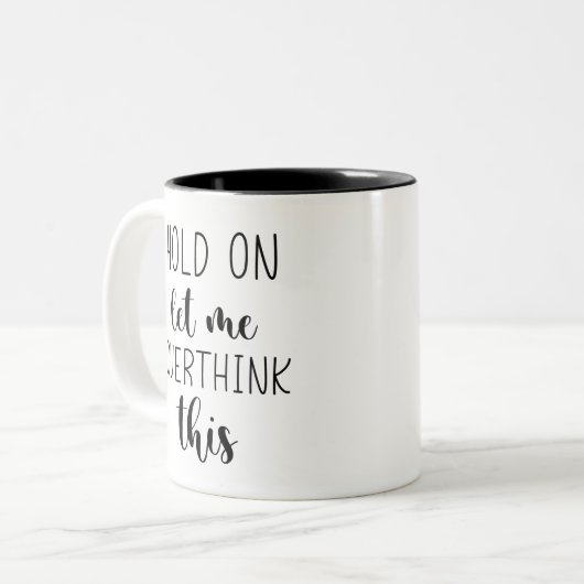 ちょっと考え過ぎよおもしろい ツートーンマグカップ (正面左)